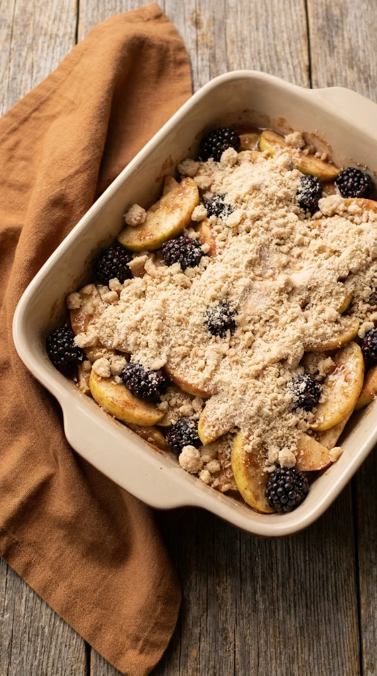 Autumn Apple and Blackberry Crumble: Fruit Dessert – step 5: Assemble the dish