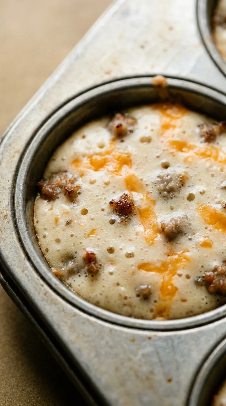Sausage Breakfast Muffins: Savoury Halal Morning Bites – step 4: Fill the tin