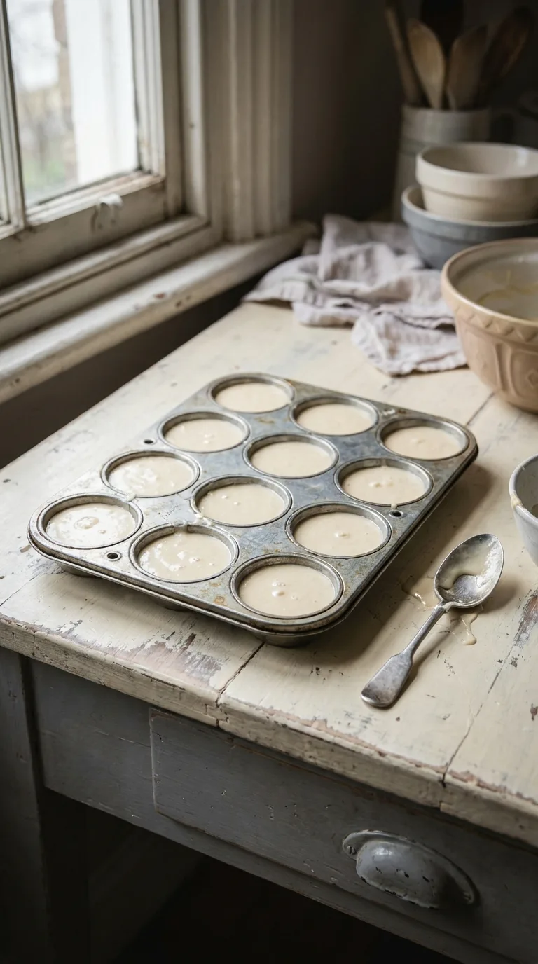 Breakfast Muffins for Kids: Sweet Banana and Honey Muffins – step 5: Fill the tin