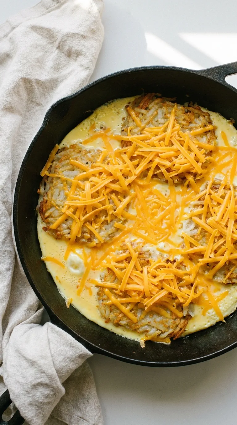Breakfast Taco Skillet: Hash Browns and Egg – step 3: Set the mixture