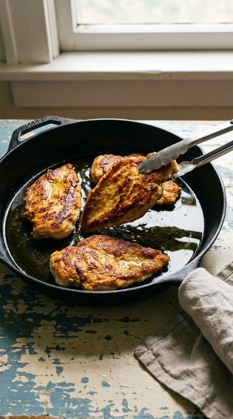 Chicken Cutlets: Crispy Chicken with Lemon Garlic Butter – step 4: Fry the chicken