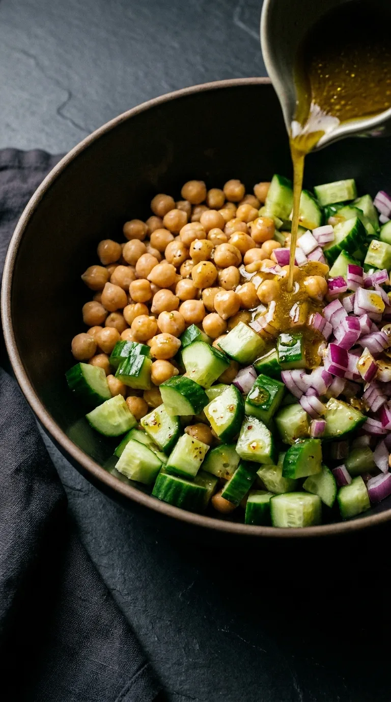 Moroccan Chickpea Salad: A Zesty Legume Salad – step 5: Coat the salad
