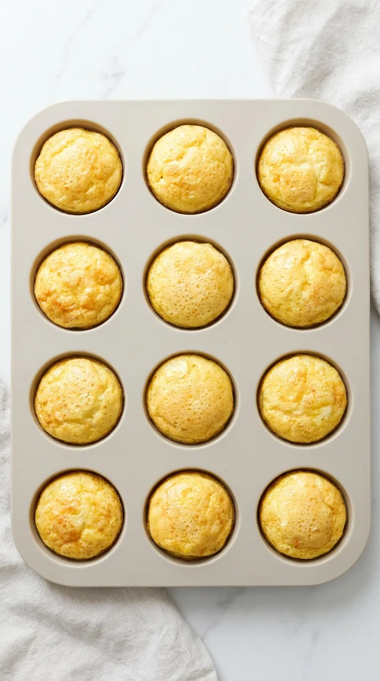 Egg Muffin Bites: Savoury Cottage Cheese and Beef Sausage Muffins – step 6: Bake the muffins