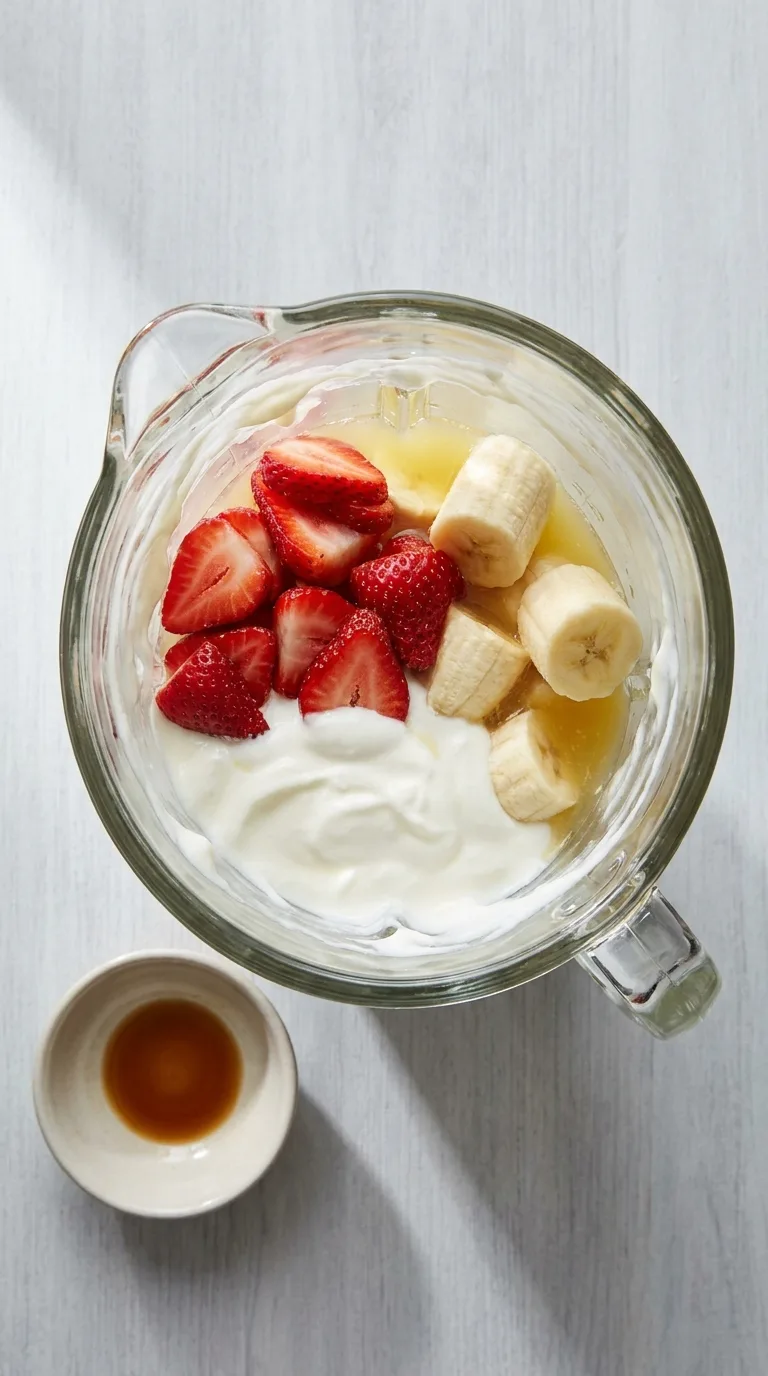 Fruit Yogurt Smoothie: Strawberry and Banana Blend – step 2: Combine the ingredients