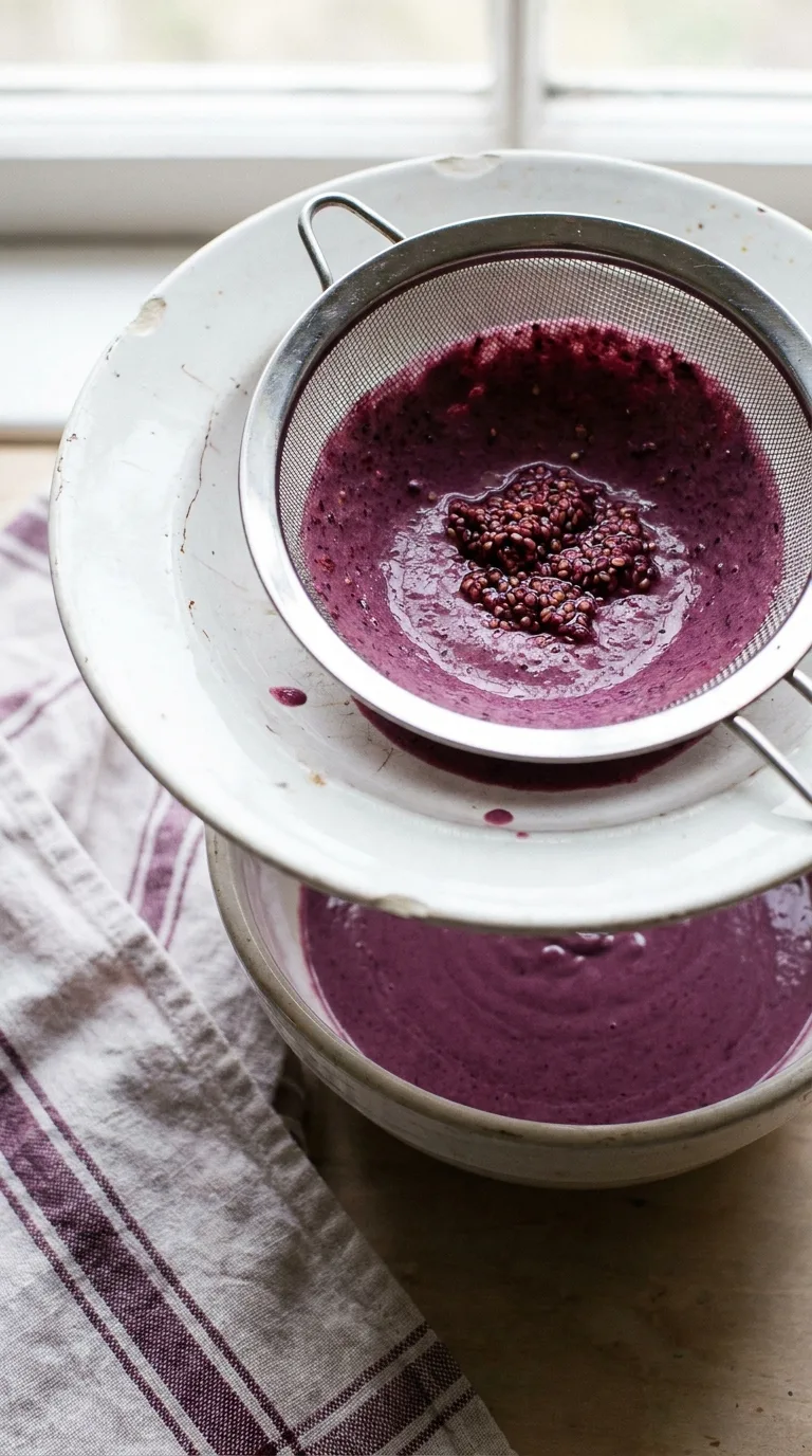 Seedless Fruit Smoothie: Creamy Berry Drink – step 4: Sieve the mixture