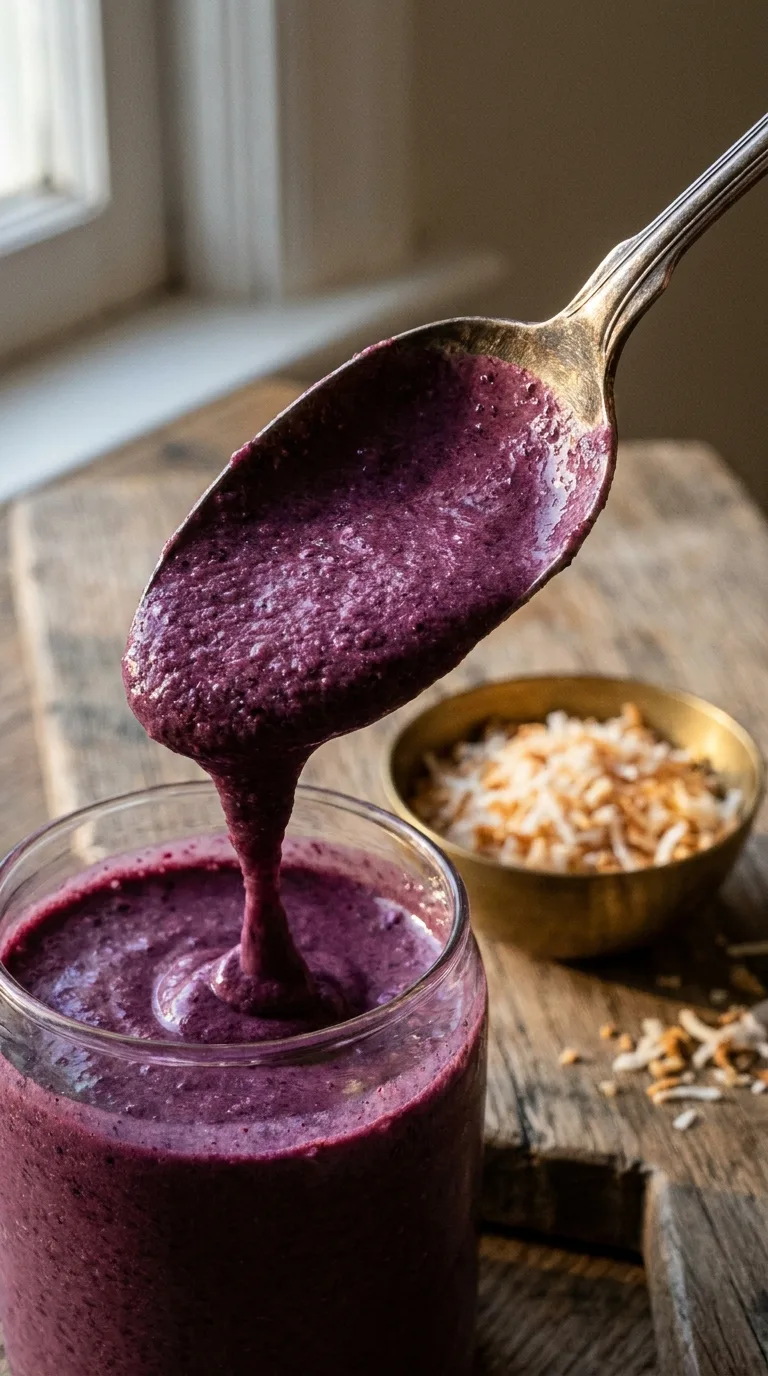 Fruit Smoothie Salad: Chilled Fruit and Spinach Bowl – step 5: Check the thickness