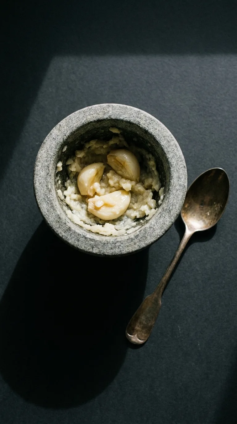Jamie Oliver Pasta Salad: Italian Pasta and Vegetable Salad – step 5: Mash the garlic
