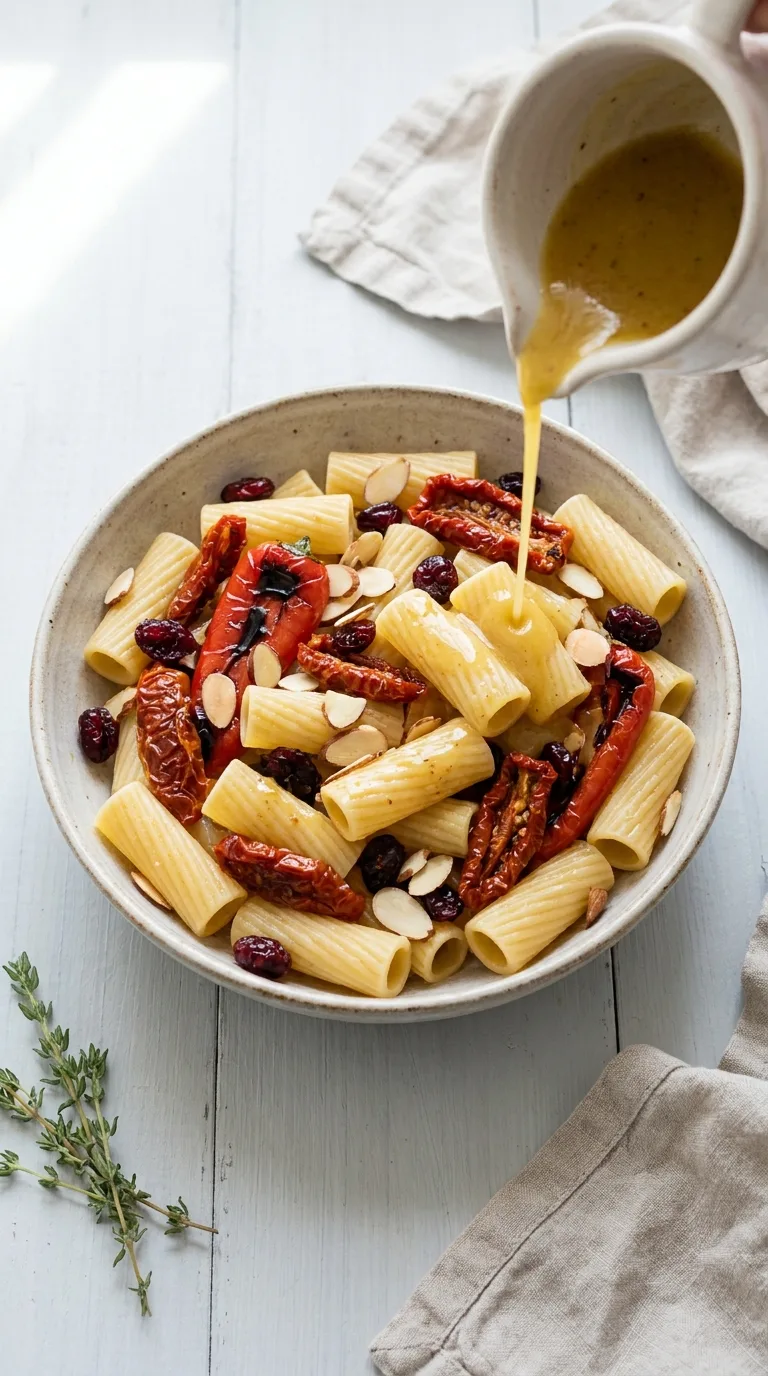Pasta Salad Xmas: Festive Italian Rigatoni Salad – step 5: Coat the pasta