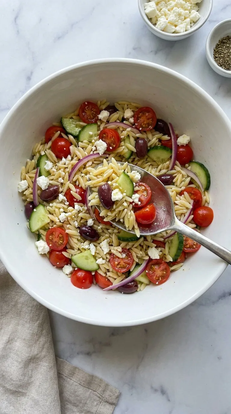 Orzo Pasta Salad: Italian Grain Salad with Lemon-Vinaigrette – step 5: Assemble the salad