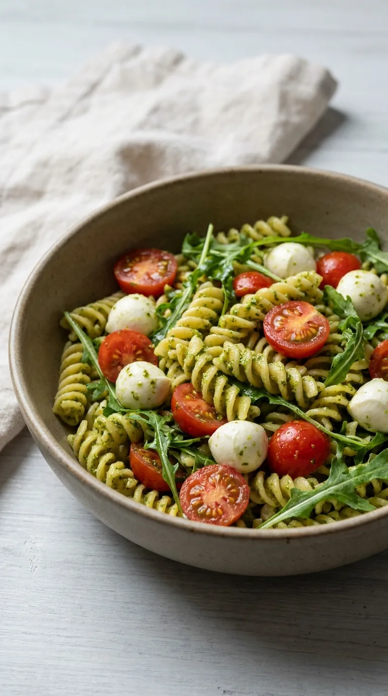 Pesto Pasta Salad: Italian Basil and Mozzarella Salad – step 6: Fold in vegetables
