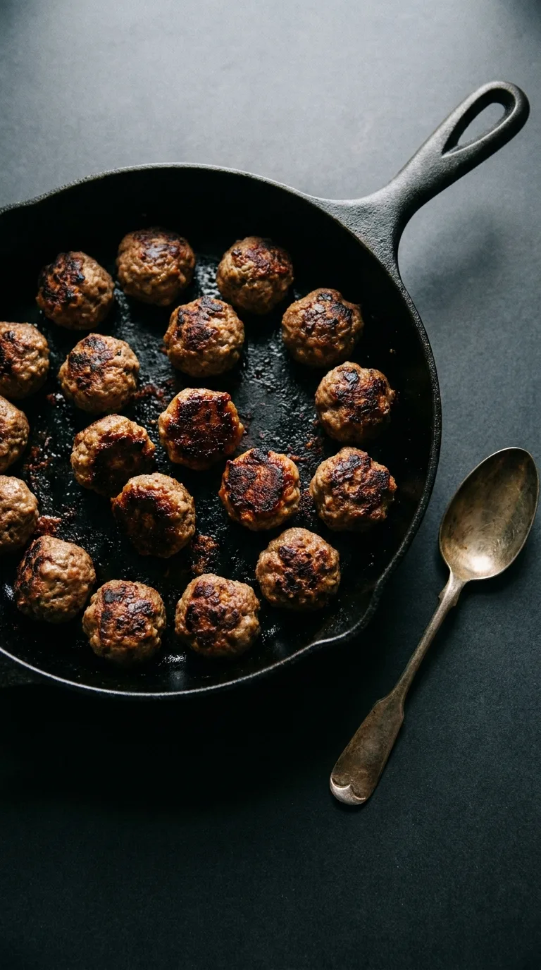 Classic Meatball Marinara Pasta: Italian Beef and Pasta – step 3: Brown the meatballs
