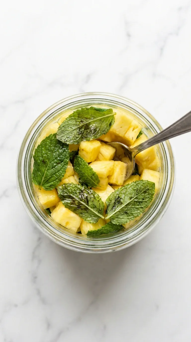 Pineapple Mint Detox Drink: Chilled Fruit Infusion – step 3: Bruise the mint