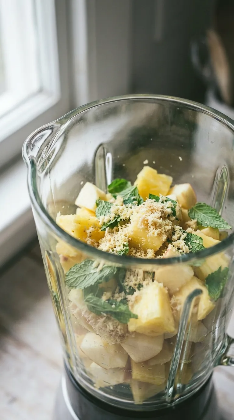 Pineapple Mint Apple Juice: Tropical Fruit Drink – step 2: Add aromatics