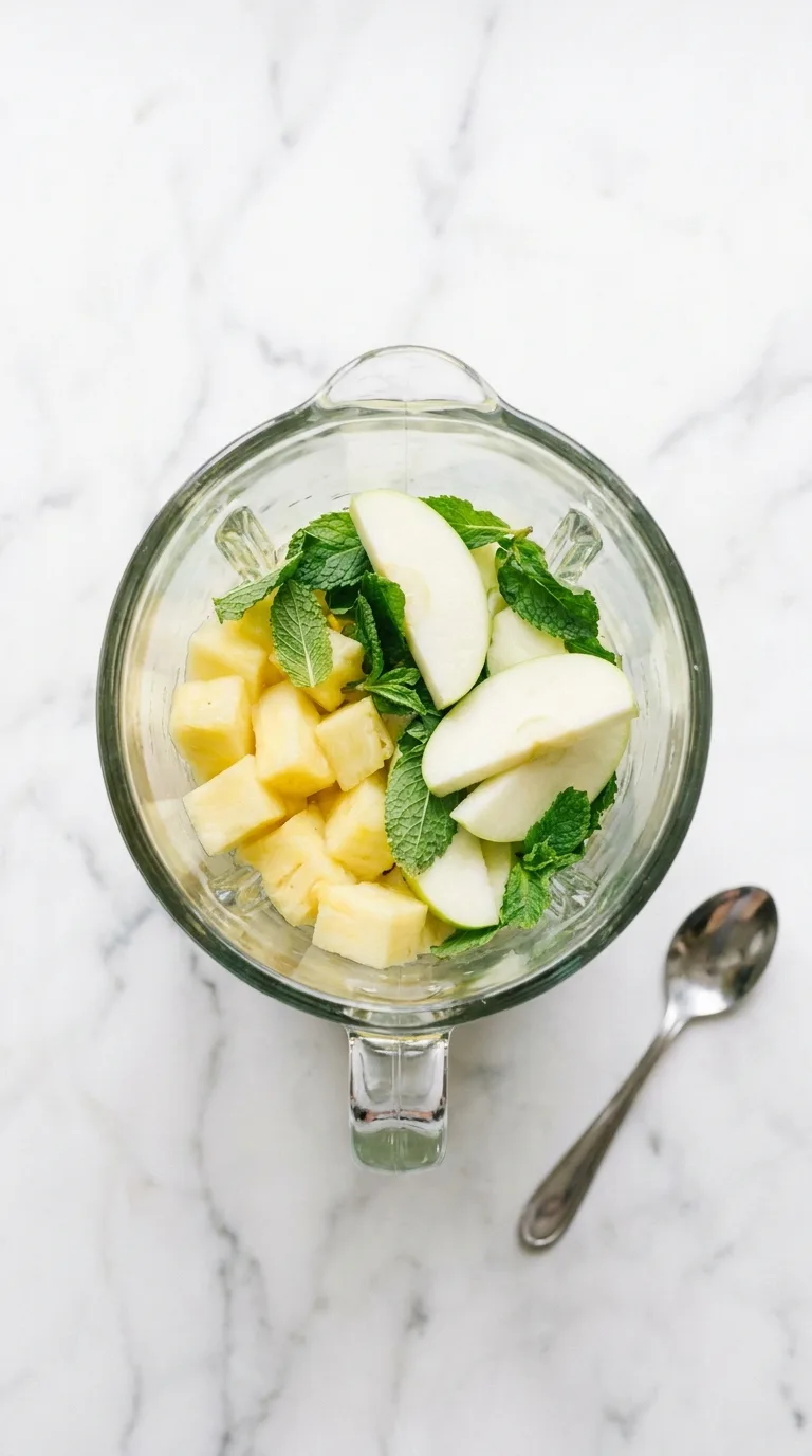Pineapple Mint Juice Cava: Halal Mocktail – step 1: Combine the fruit
