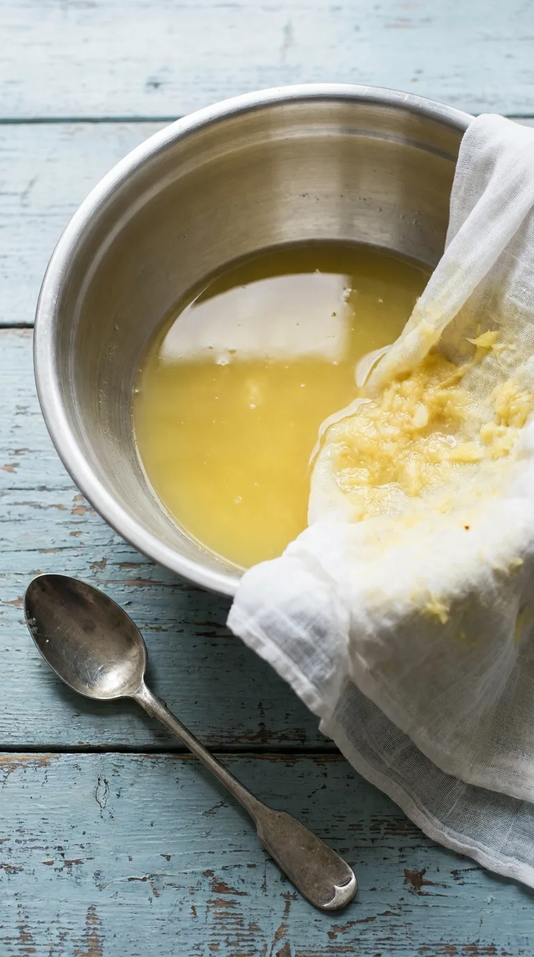 Pineapple Mint Pressed Juice: Tropical Hydrating Drink – step 3: Strain the puree