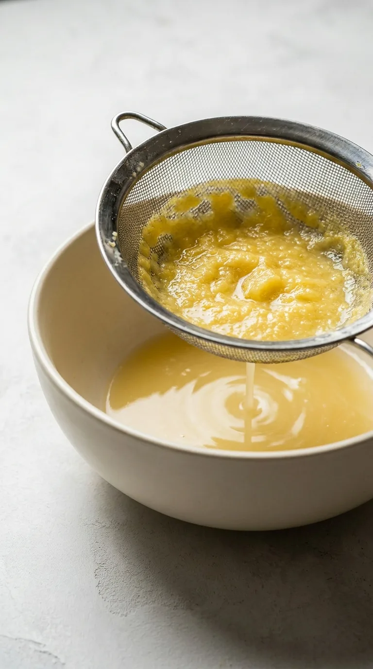 Pineapple Mint Apple Juice: Tropical Fruit Drink – step 5: Strain for texture