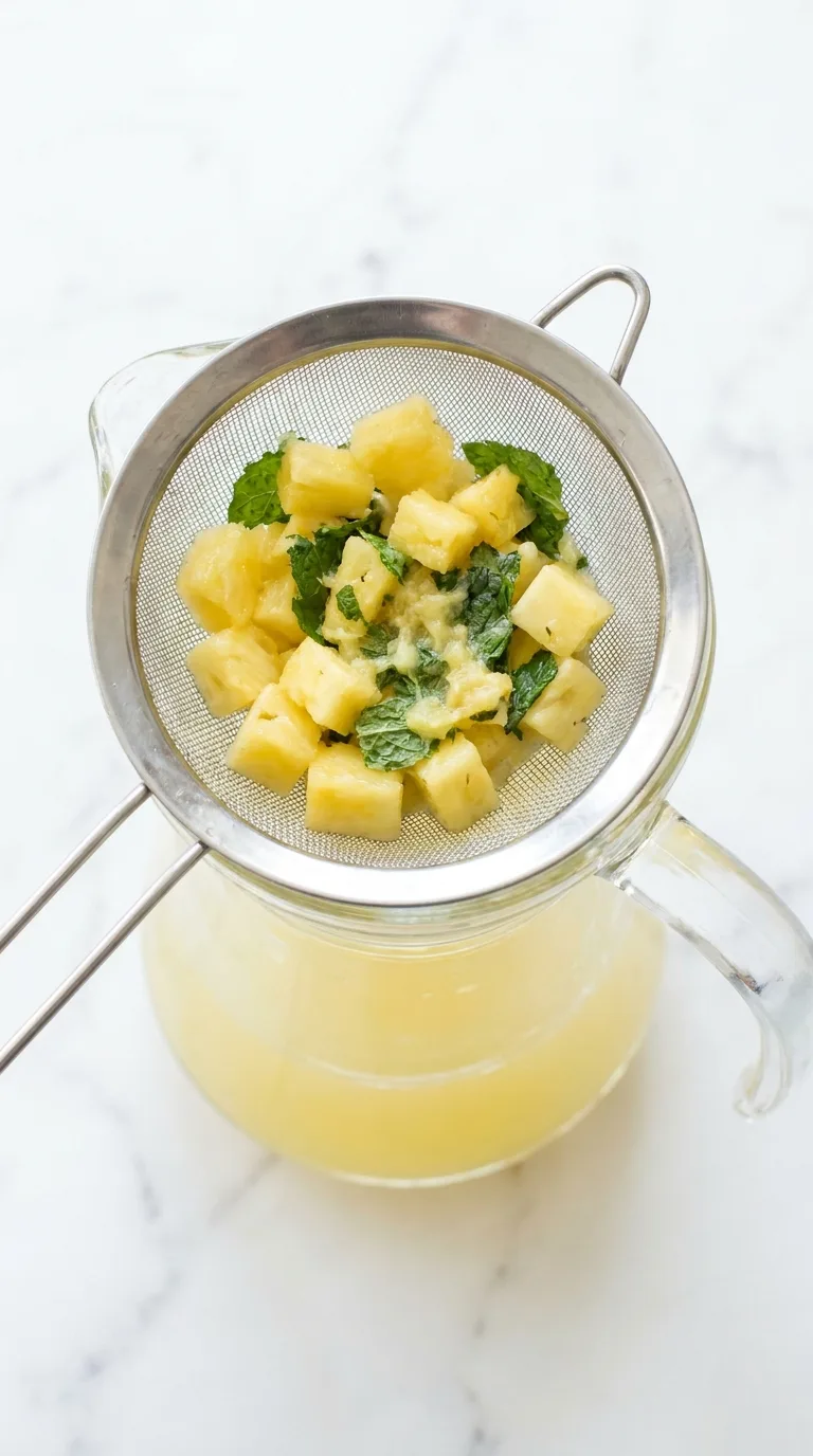 Pineapple Mint Detox Drink: Chilled Fruit Infusion – step 6: Strain and serve