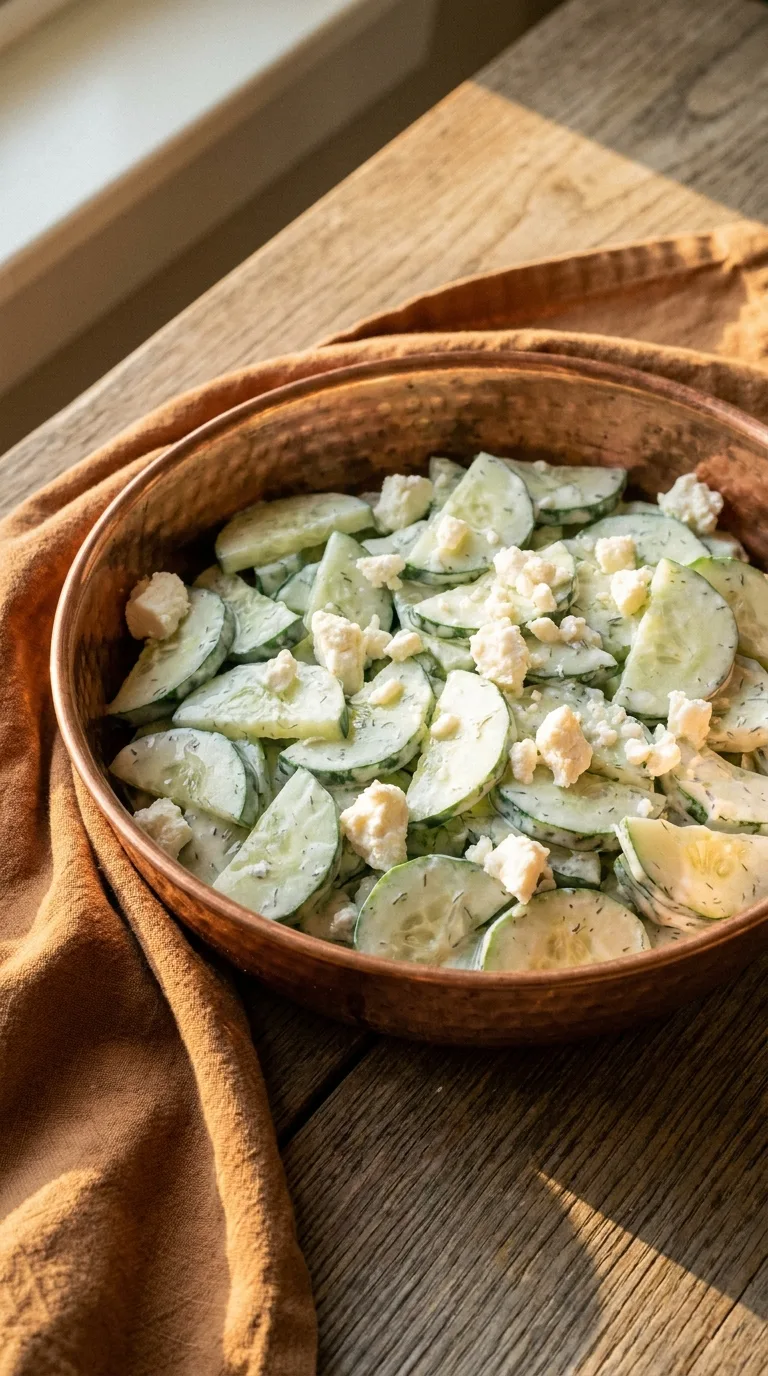 Greek Lemon Dill Cucumber Salad: Mediterranean Side Dish – step 5: Add the feta