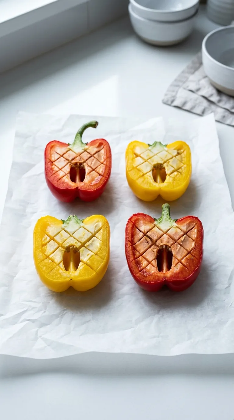 Spicy Chipotle Taco Stuffed Peppers: Mexican Beef Filling – step 2: Roast the bases
