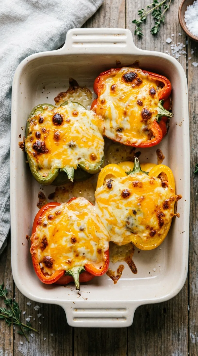 Spicy Chipotle Taco Stuffed Peppers: Mexican Beef Filling – step 7: Melt the cheese