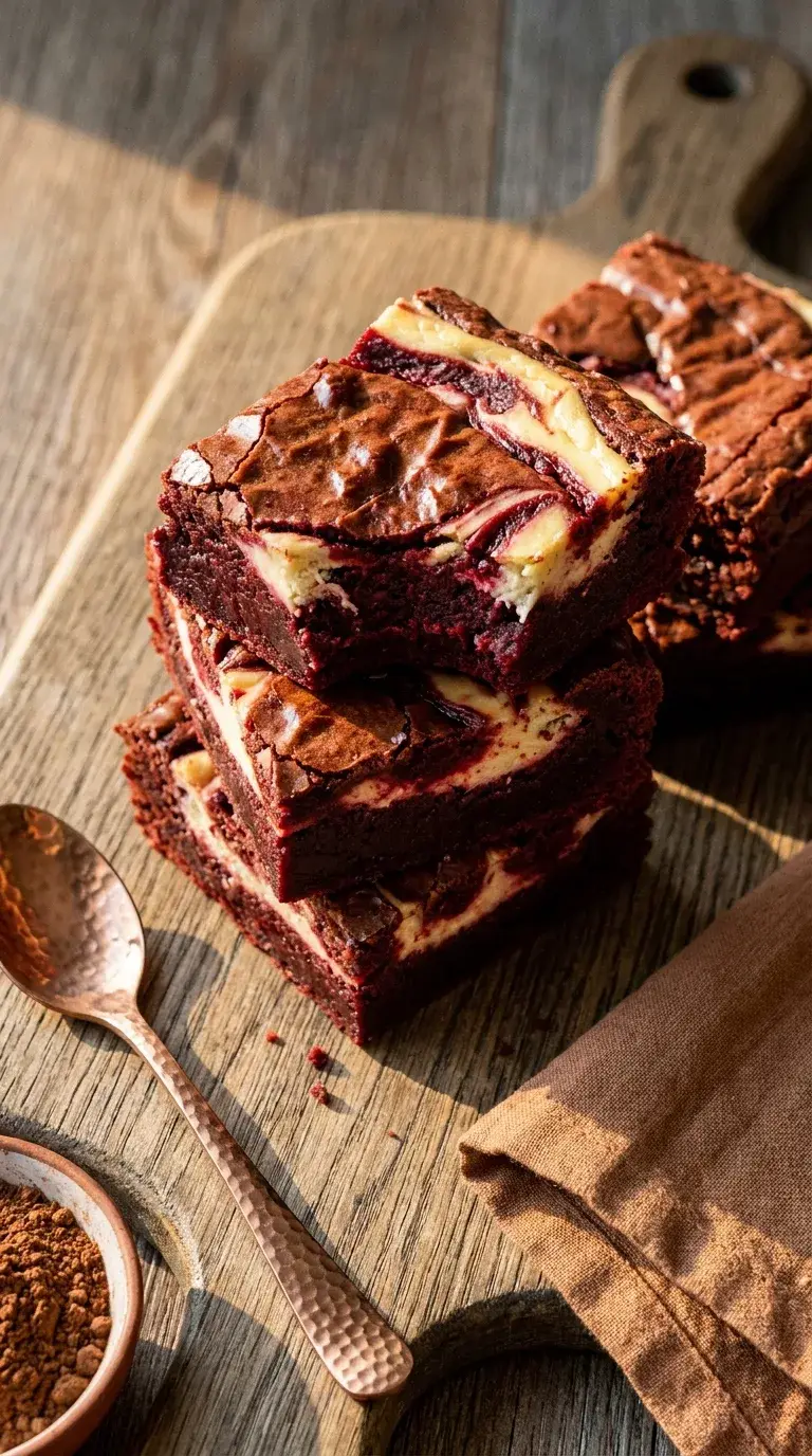 Red Velvet Cheesecake Brownies: American Fudgy Dessert