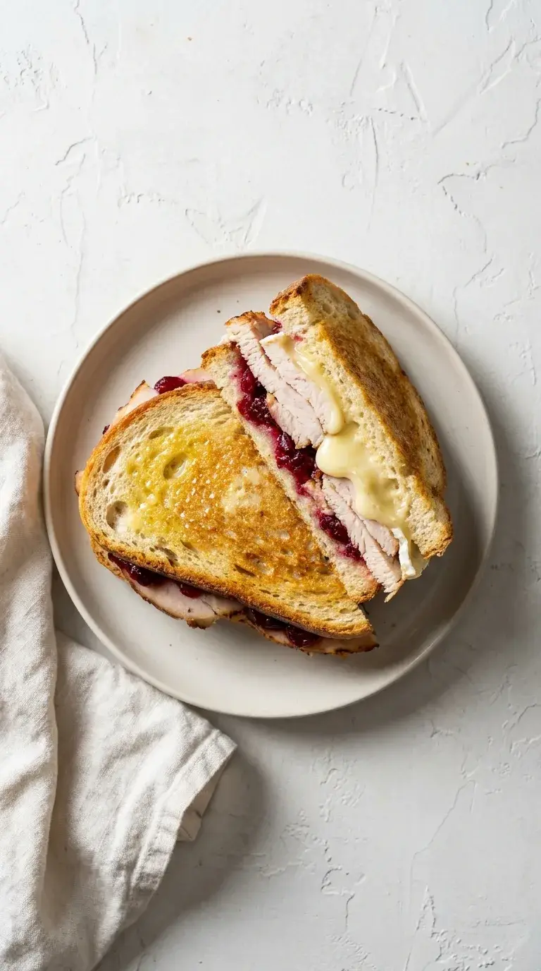 Cranberry Turkey Brie Sandwich: Golden Panini Toast
