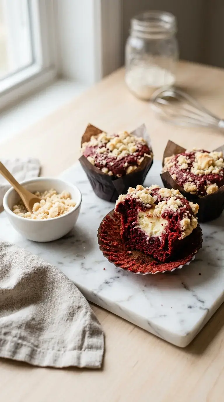 Red Velvet Cheesecake Muffins: American Dessert Cakes