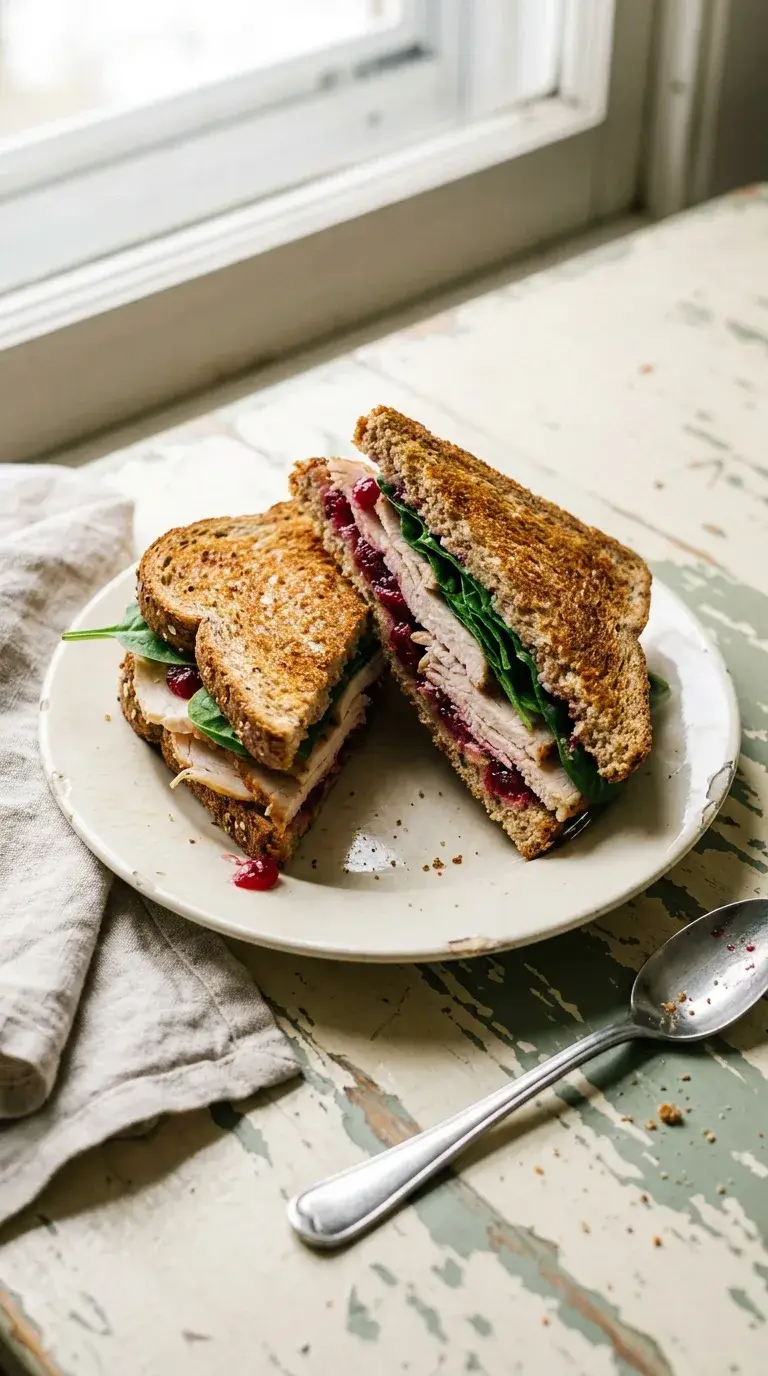 Turkey Cranberry Lettuce Sandwich: Savoury and Sweet Toastie