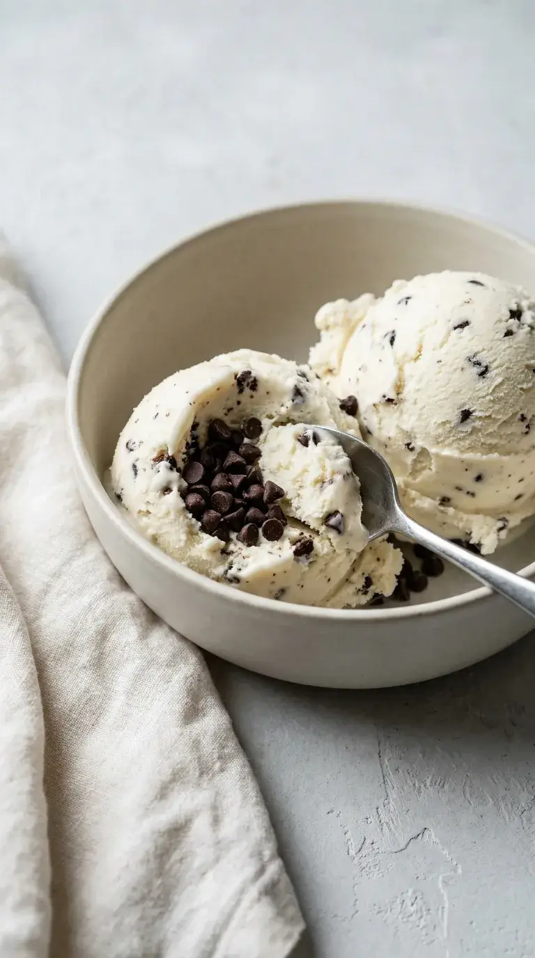 Chocolate Chip Ice Cream: Creamy Vanilla Frozen Dessert