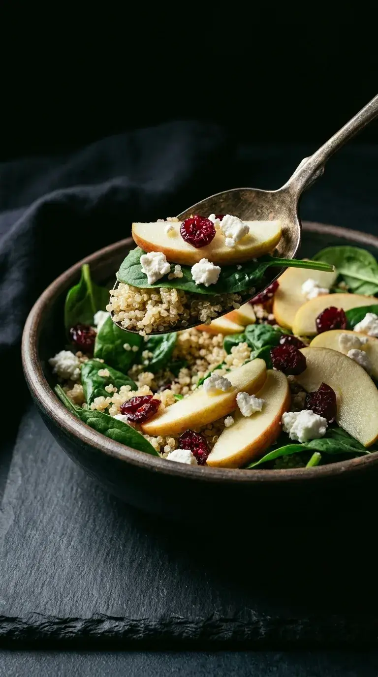 Apple Quinoa Spinach Salad: Nutty Grain and Fruit Salad