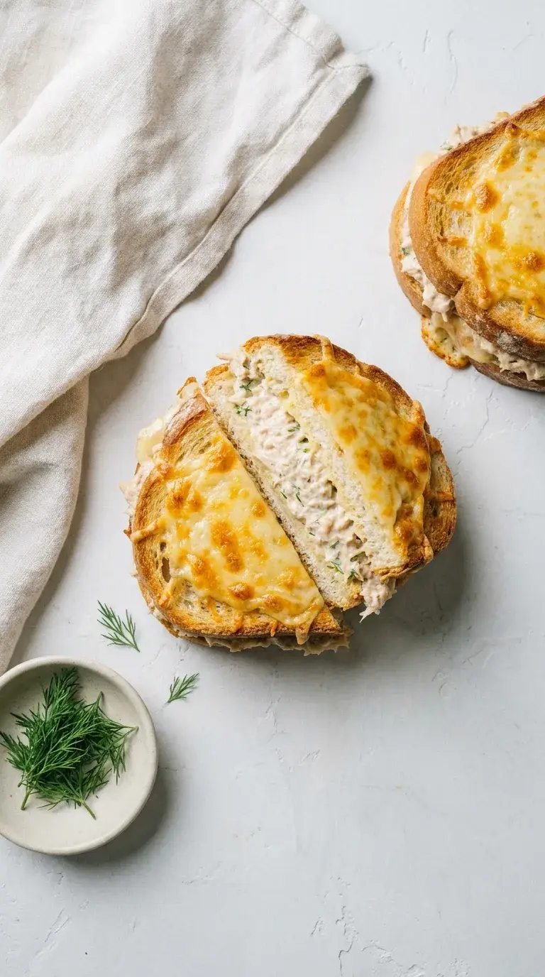 Tuna Melt: American Broiled Open-Faced Sandwich