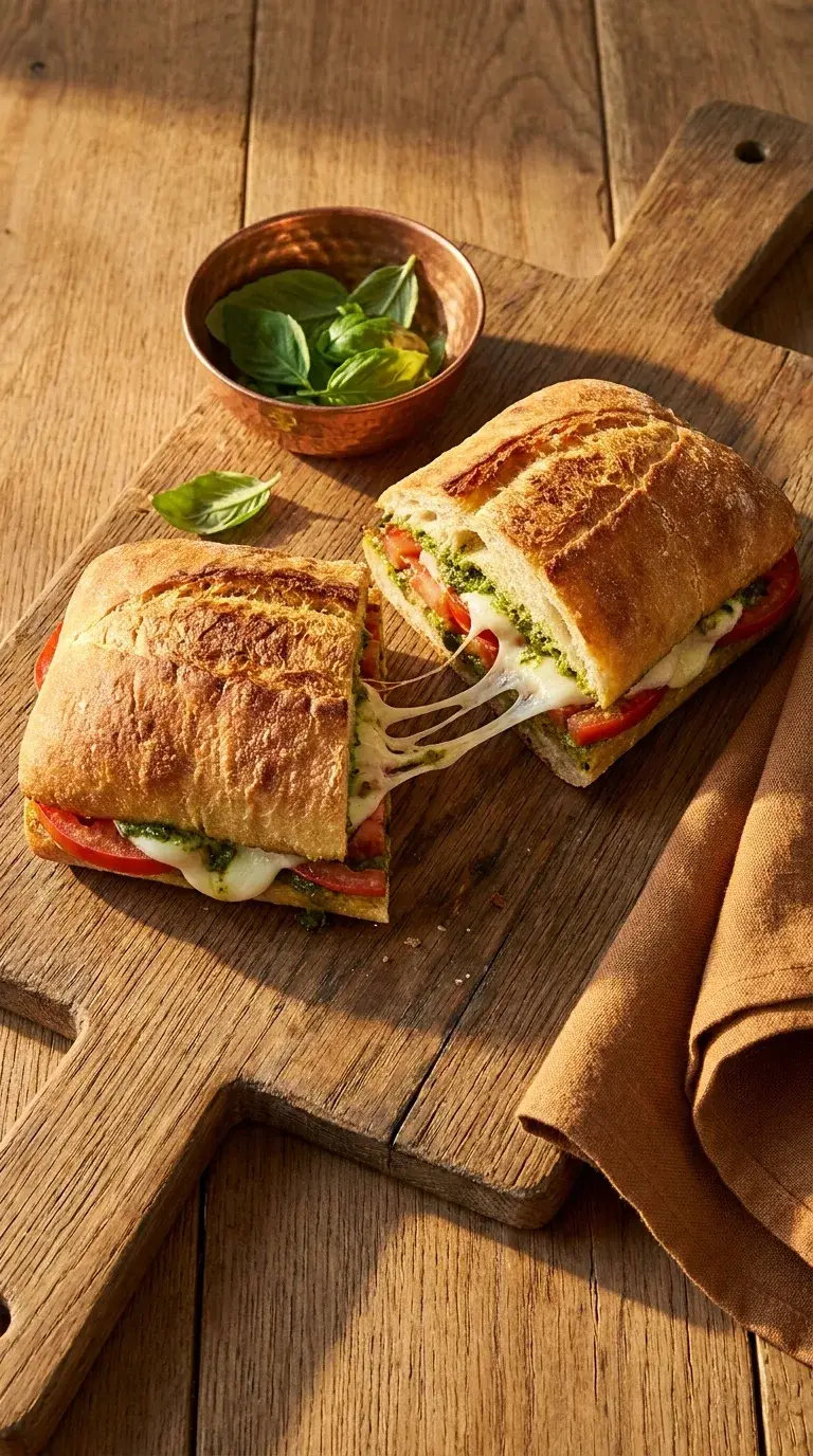 Caprese Sandwich Melt: Toasted Italian Mozzarella Panini