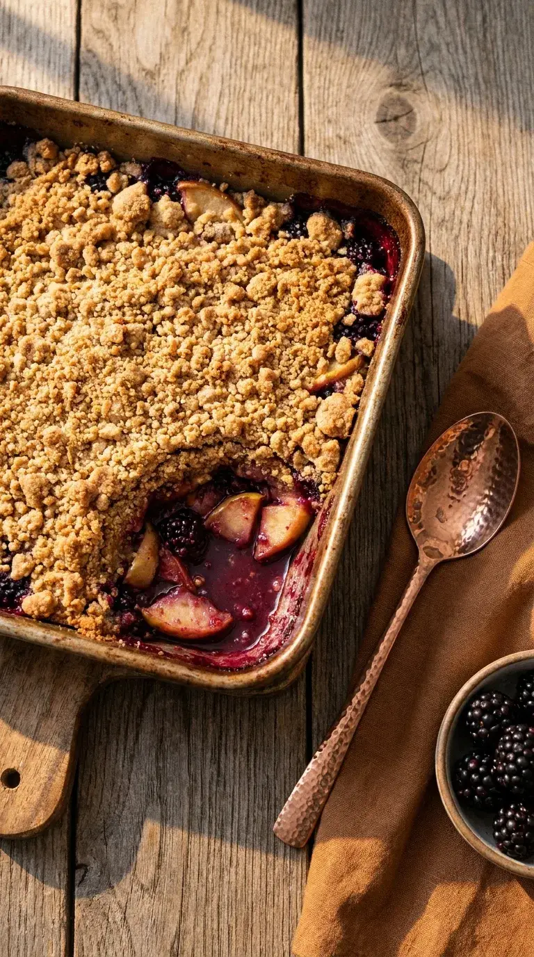 Autumn Apple and Blackberry Crumble: Fruit Dessert