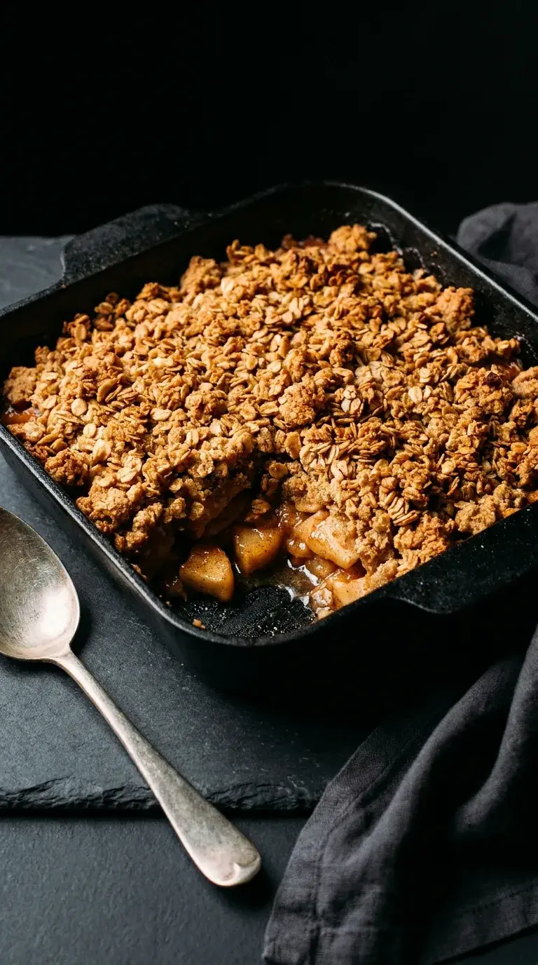 Autumn Apple Crumble with Oats: American Baked Dessert