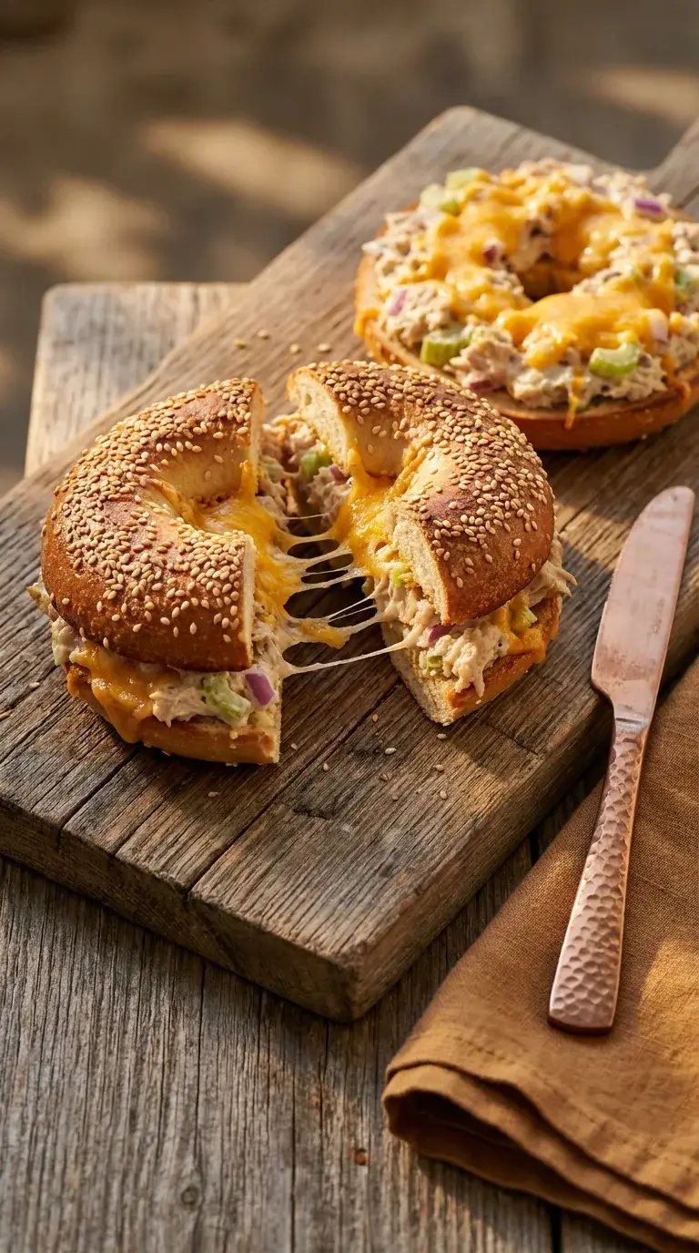 Tuna Melt Bagel: Halal American Breakfast