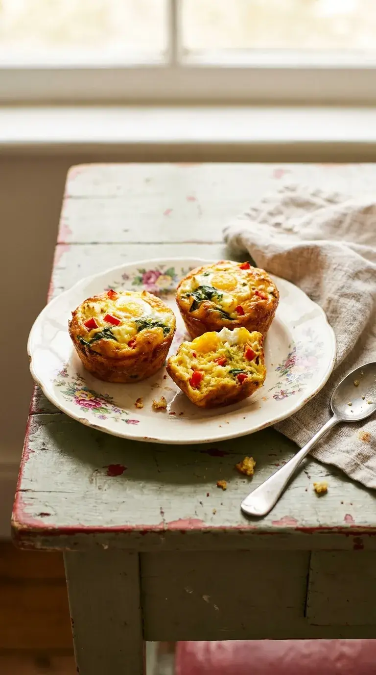 Breakfast Muffins with Eggs: Savoury Red Pepper and Feta Cups