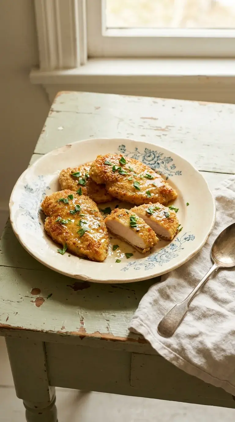 Chicken Cutlets: Crispy Chicken with Lemon Garlic Butter