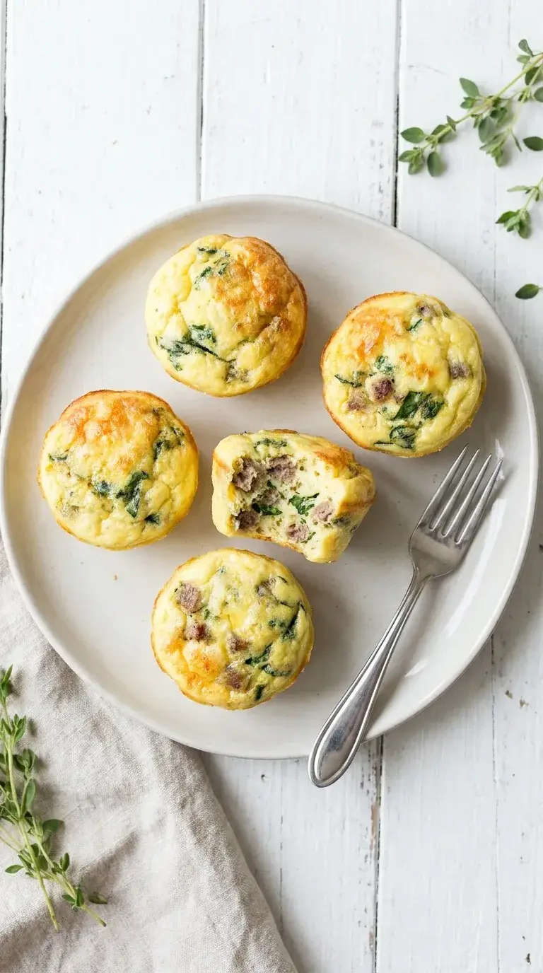 Egg Muffin Bites: Savoury Cottage Cheese and Beef Sausage Muffins