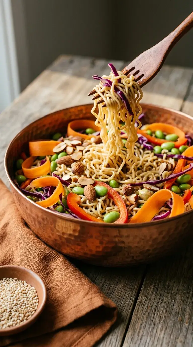 Ramen Noodle Salad: Asian Vegetable and Nut Crunch