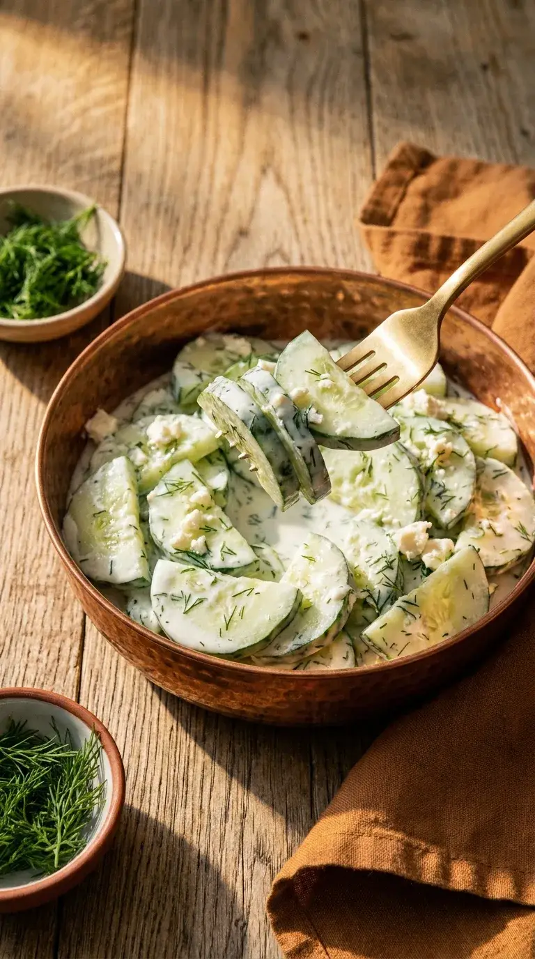 Greek Lemon Dill Cucumber Salad: Mediterranean Side Dish