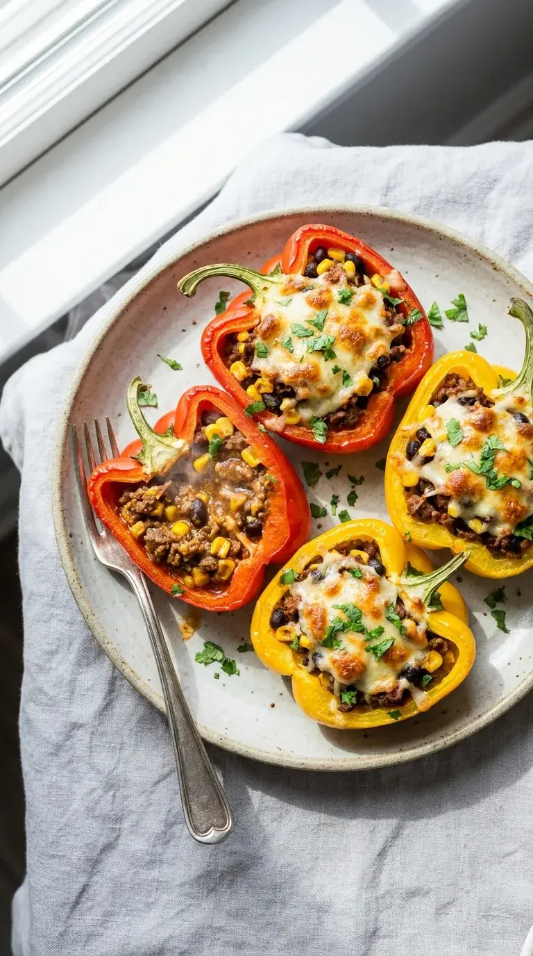 Spicy Chipotle Taco Stuffed Peppers: Mexican Beef Filling